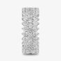 Starbright Silver Cubic Zirconia Claw Set Three Row Full Eternity Ring R4883 3A