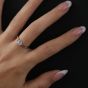 Starbright Silver 5.5mm Four Claw Twist Round Cubic Zirconia Ring R6028(5.5M) 3A