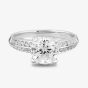 Starbright Silver Four Claw Round Cubic Zirconia Double Shouldered Ring R6154 3A