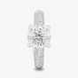 Starbright Silver Four Claw Round Cubic Zirconia Double Shouldered Ring R6154 3A