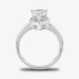Starbright Silver Pear-Cut Cubic Zirconia Halo Shouldered Ring R6163 3A