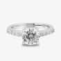 Starbright Silver Four Claw Round Cubic Zirconia Shouldered Ring R6168 3A