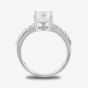 Starbright Silver Four Claw Round Cubic Zirconia Shouldered Ring R6168 3A