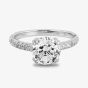Starbright Silver Cushion-Cut Cubic Zirconia Shouldered Ring R6219 3A
