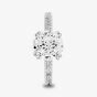 Starbright Silver Cushion-Cut Cubic Zirconia Shouldered Ring R6219 3A