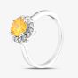 Starbright Sterling Silver Yellow Brilliant Cut Cubic Zirconia Halo Cluster Ring P8210r Yellow