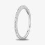 Starbright Silver Cubic Zirconia Claw Set Narrow Half Eternity Ring R6843 3A
