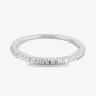 Starbright Silver Cubic Zirconia Claw Set Narrow Half Eternity Ring R6843 3A