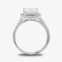 Starbright Silver Square-cut Cubic Zirconia Halo Ring R7048 3A