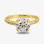 Starbright Gold Cushion-Cut Cubic Zirconia Shouldered Ring R6219 3A GP