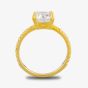 Starbright Gold Cushion-Cut Cubic Zirconia Shouldered Ring R6219 3A GP