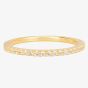 Starbright Gold Cubic Zirconia Claw Set Narrow Half Eternity Ring R6843 3A GP