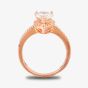 Starbright Rose Pear-Cut Cubic Zirconia Halo Shouldered Ring R6163 3A RGP