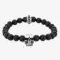 Bourne and Wilde Mens Black Agate Skull Bead Bracelet UR06-06