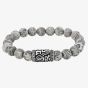 Bourne and Wilde Mens Grey Jasper Bead Bracelet OSB-1627SGR