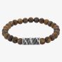 Bourne and Wilde Mens Brown Bronzite Bead Bracelet UR12-13