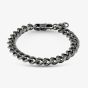 Bourne and Wilde Stainless Steel Black Curb Chain Bracelet OSB-2387S-ANTI