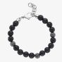 Unique Stainless Steel Lava Stone Beaded Bracelet LAB-307/21CM