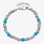 Unique Stainless Steel Turquoise Bead Bracelet LAB-282/21CM
