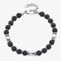 Unique Stainless Steel Lava Stone Bead Bracelet LAB-275/21CM