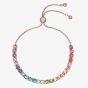 Ted Baker MELRAH Rose Gold Tone Icon Rainbow Crystal Slider Bracelet TBJ2968-24-67