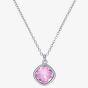 Ted Baker Crastel Silver Tone Pink Crystal Necklace TBJ3692-01-70