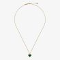 Ted Baker Morelie Gold Tone Green Monogram Heart Necklace TBJ3795-02-180