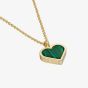 Ted Baker Morelie Gold Tone Green Monogram Heart Necklace TBJ3795-02-180