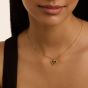 Ted Baker Morelie Gold Tone Green Monogram Heart Necklace TBJ3795-02-180
