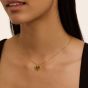 Ted Baker Morelie Gold Tone Green Monogram Heart Necklace TBJ3795-02-180