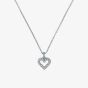 Ted Baker Amore Silver Tone Cubic Zirconia Halo Heart Necklace TBJ3832-01-02