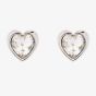 Ted Baker HAN Silver Tone Crystal Heart Stud Earrings TBJ1654-01-02