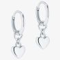 Ted Baker HARRIE Silver Tone Heart Huggie Hoop Earrings TBJ2578-01-03