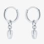 Ted Baker HARRIE Silver Tone Heart Huggie Hoop Earrings TBJ2578-01-03