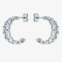 Ted Baker Senelda Serpentine Crystal Silver Wide Hoop Earrings TBJ3452-01-02