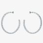 Ted Baker LOA Silver Tone Plated Logo Half Hoop Earrings TBJ3818-01-03