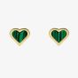 Ted Baker Morlia Gold Tone Green Monogram Heart Stud Earrings TBJ3797-02-180