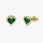 Ted Baker Morlia Gold Tone Green Monogram Heart Stud Earrings TBJ3797-02-180