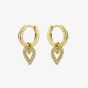 Ted Baker Amora Gold Tone Cubic Zirconioa Halo Heart Huggies Hoop Earrings TBJ3835-02-02