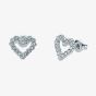 Ted Baker Amorina Silver Tone Cubic Zircona Halo Heart Stud Earrings TBJ3834-01-02
