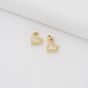 Ted Baker Amorina Rose Gold Tone Crystal Open Heart Stud Earrings TBJ3834-02-02
