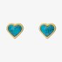 Ted Baker Faris Gold Tone Faceted Turquoise Heart Stud Earrings TBJ3968-02-32