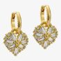 Ted Baker Cherise Gold Tone Crystal Heart Hoop Earrings TBJ3980-02-02