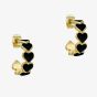 Ted Baker HANNAH Gold Tone Plated Black Enamel Heart Hoop Earrings TBJ4207-02-05
