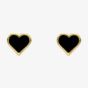 Ted Baker HAILEY Gold Tone Plated Black Enamel Heart Stud Earrings TBJ4210-02-05
