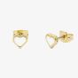 Ted Baker HAILEY Gold Tone Plated White Enamel Heart Stud Earrings TBJ4210-02-08