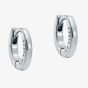 Ted Baker CRISETE Silver Tone Plated Logo Huggie Hoop Earrings TBJ3745-01-03