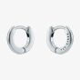 Ted Baker CRISETE Silver Tone Plated Logo Huggie Hoop Earrings TBJ3745-01-03