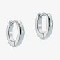 Ted Baker CRISETE Silver Tone Plated Logo Huggie Hoop Earrings TBJ3745-01-03