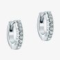Ted Baker HETTIE Silver Tone Plated Crystal Huggie Hoop Earrings TBJ4161-01-02